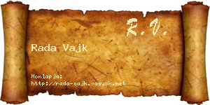 Rada Vajk névjegykártya